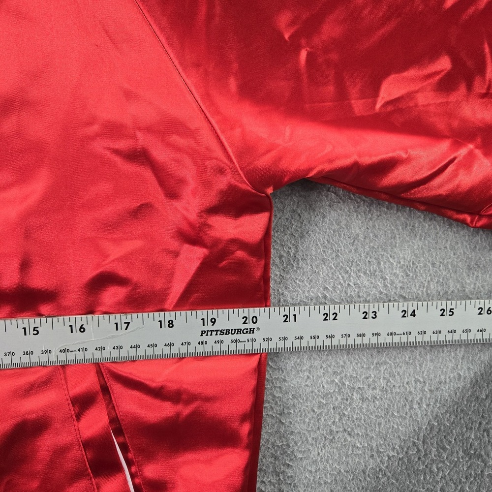 Kylie Jenner Women Jacket M Red Satin Bomber Lips Snap Button - Picture 6 of 8